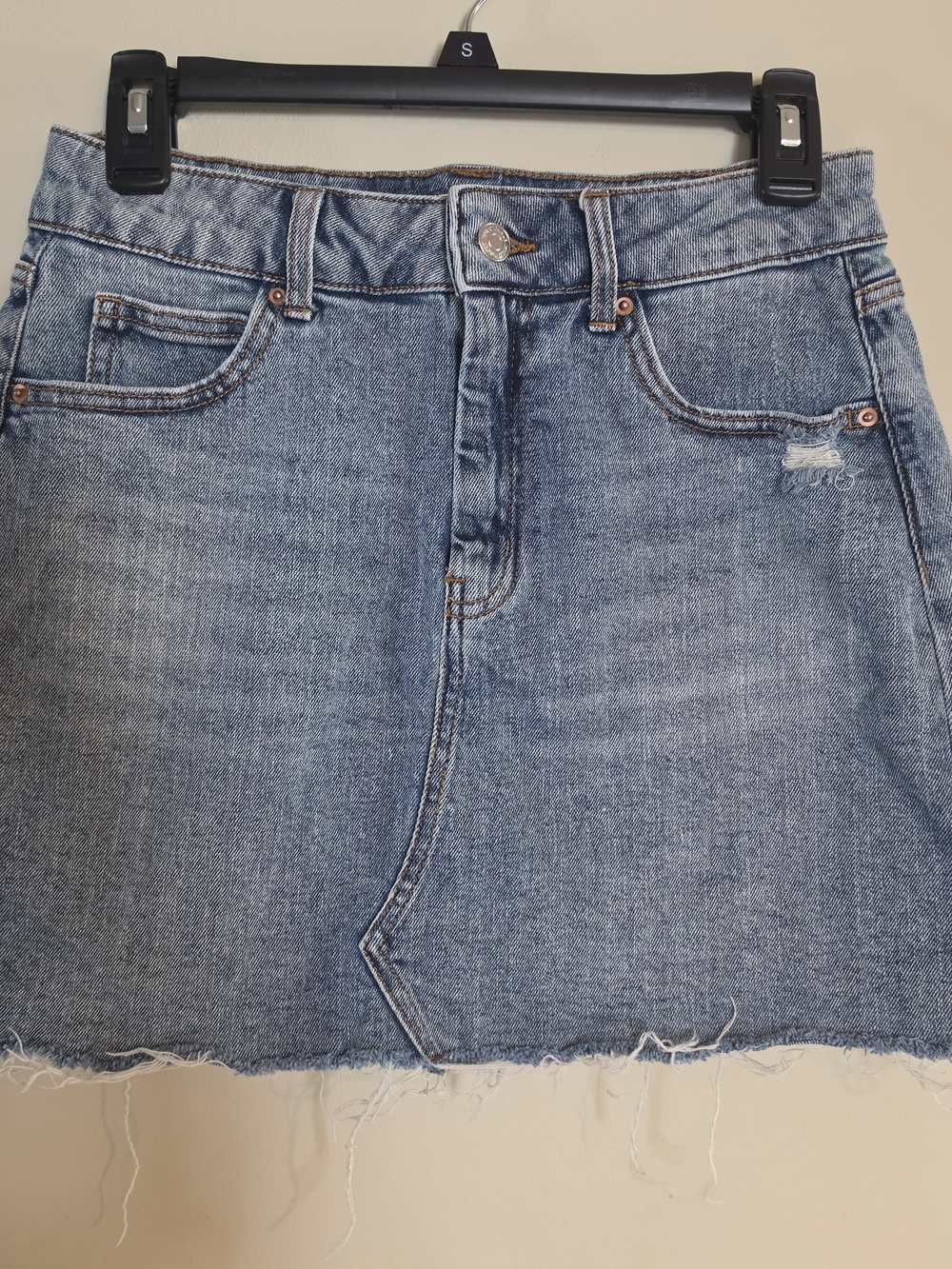 Wild Fable Denim Mini Skirt - Light Blue Distressed, 8